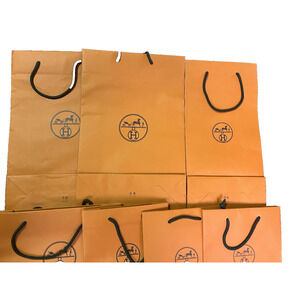 Hermes Shopping Bags Empty Paper Storage Gifting Packaging Orange 7 Mix